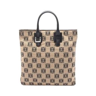 Loewe Pre-owned Anagram Tote Bag - Dames - Vintage Shopper - Beige - ONE Size - Leer - Vintage