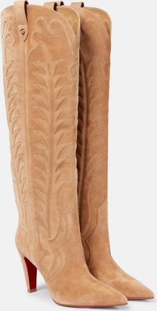 Christian Louboutin Stivali Santia Botta 85 in suede