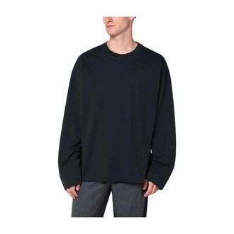 Dries Van Noten Long Sleeve Tops, male, Black, Size: M Cotton T-shirts and Polos