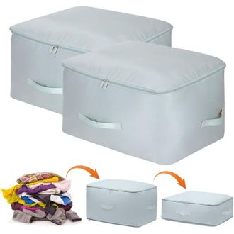 OEM Juego De 2 Bolsas Organizadoras Autocompresibles: Mediana (54x42x30 Cm) Y Grande (54x42x50 Cm). Almacenamiento Compacto. Fabricadas En Nailon Impermea