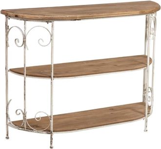 Wanderlust Deco Estanter&iacute;a de madera blanca de 3 baldas 110x35.5x81.5h cm