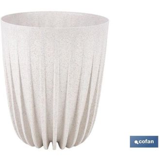 cofan Cofan - Maceta Con Filtro De Drenaje A Rayas Color Blanco Wpc &Oslash; 300 X 356 Mm 11,6 L Caja 4 Unid