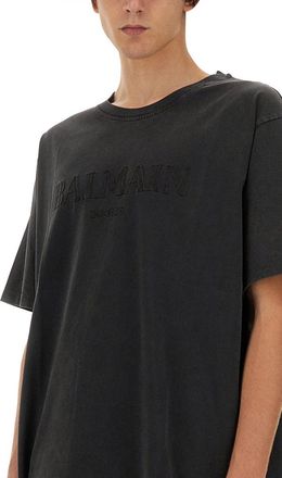 Balmain Logo Oversized T-Shirt - Gray