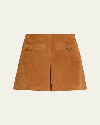 Marc Jacobs Suede Pleat Mini Skirt