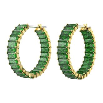 Swarovski Unisex Matrix Creolen Groen Goudkleurig 5658651 - unisex - Oorbellen - Geel - ONE Size - Accessoires