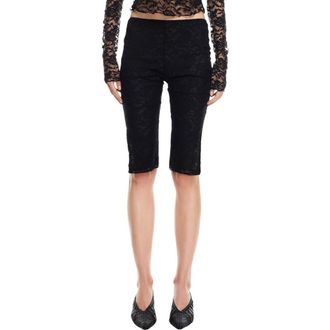 Lioness Babydoll Lace Capri Pants in Noir at Nordstrom, Size X-Small