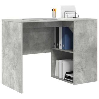 Berkfield Home Modern Writing Desk Concrete grey Wood composite Compact Storage