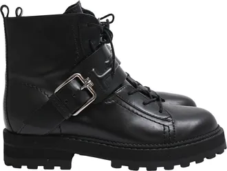 Tod's Ankle Boots Buckle Strap in Black Leather