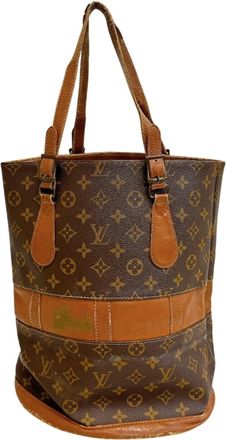Louis Vuitton Brown Monogram Leather Handbag Pouch Tote Bag (Pre-Owned)