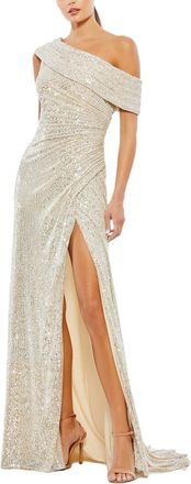 Mac Duggal Sequined Drop Shoulder Gown