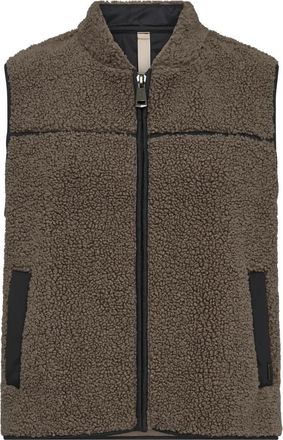 Mos Mosh Zachte Teddy Vest met Zakken - Dames - Bodywarmers - Bruin - M - Jassen