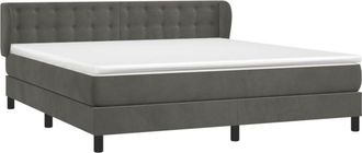 vidaXL Vidaxl - Cama Box Spring Con Colch&oacute;n Terciopelo Gris Oscuro 180x200 Cm