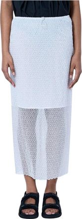 Cecilie Bahnsen CBDonna Rok - Dames - Midirokken - Wit - XS - Katoen - Rokken