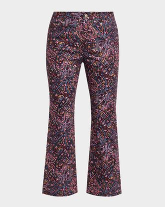 Cinq &agrave; Sept Paisley Denim Kick Flare Pants