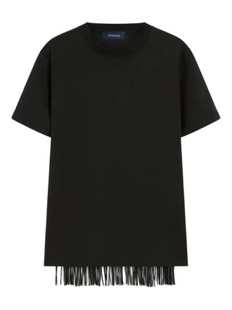 Sportmax Teatino fringed top - women - Cotton - L - Black