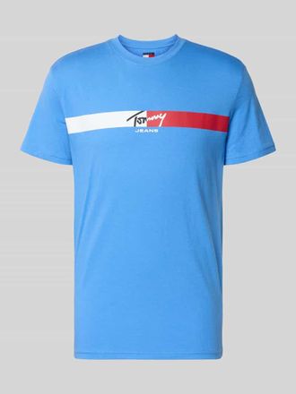 Tommy Jeans Regular Fit T-Shirt aus reiner Baumwolle in Metallic Blue, Gr&ouml;&szlig;e XXL