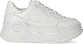 Michael Kors Witte Leren Sleehak Sneaker - Dames - Sneakers - Wit - 40 1/2 EU - Katoen - Schoenen