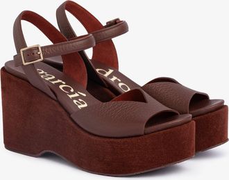 Pedro Garcia Wedge in burgundy leather and suede wedge | Doina | Spring Summer 26 | PEDRO GARCIA