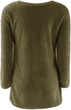 Generic Oversized Long Sleeve Tops Longline Jumpers for Women UK Lightweight Jumpers Ladies Sweatshirts without hood Army Green