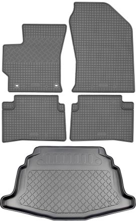 OEM Toyota Corolla Xii E210 / Corolla Xii E210 Hybrid Hatchback (5 Puertas) Desde 02.2019 Set - Alfombrillas De Goma Para Coche + Alfombrilla Para Maleter