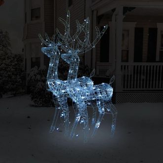 Berkfield Home Acrylic Reindeer Christmas Decorations 2 pcs 120 cm Cold White