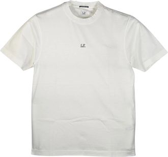 C.P. Company 30/1 Jersey T-shirt met korte mouwen en logo - Heren - T-shirts - Wit - XL - Katoen - Tops