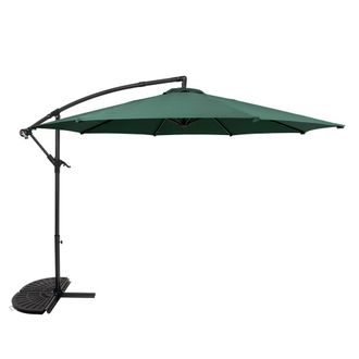 MonsterShop Cantilever Parasol 3m With Half Fan Base - Green