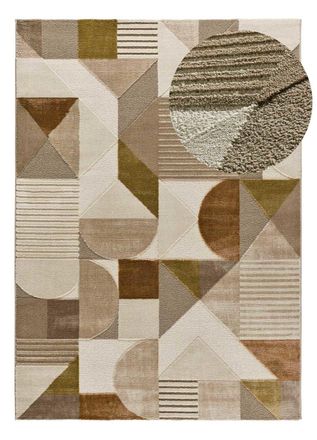 Atticgo Alfombra con relieve moderna beige/cobre 160x230 cm