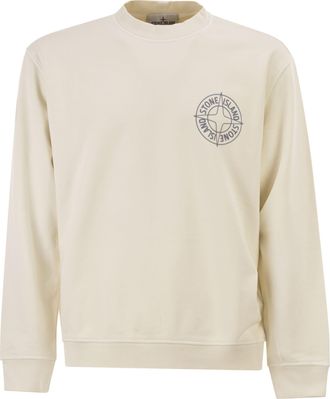 Stone Island oversized sweatshirt met ronde hals en Outline Compass-print