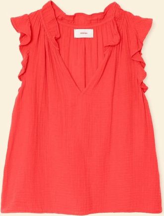 Xirena Womens Bex Gauze Top In Red Fire Cracker