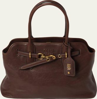 Miu Miu Aventure Large Leather Shoulder Bag