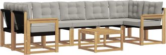 vidaXL Conjunto De Sof&aacute;s De Exterior 8 Uds. Blanco Y Gris Claro Vidaxl
