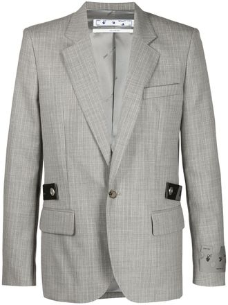 Off-white Gerafelde blazer - Grijs