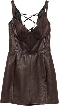 Maria Lucia Hohan Rika Lace-up Leather Mini Dress