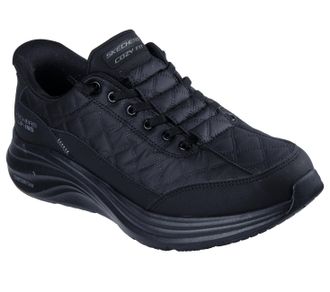 Skechers Mens Contour Foam Cozy Fit Casual Shoes, Black Mesh/Duraleather/Trim, 7.5 UK