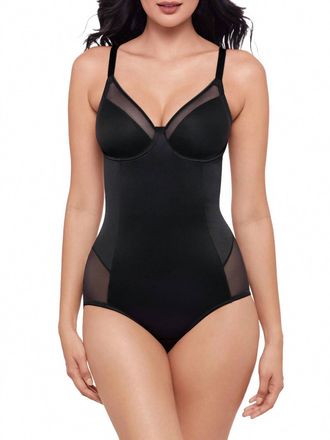 Miraclesuit Sexy Sheer Shaping Padded Cup Bodysuit In Black