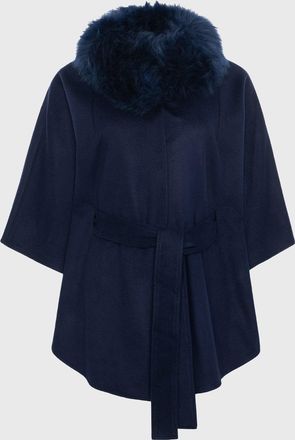 Gorski Select Wool Belted Cape with Select Lamb Collar