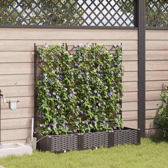 Berkfield Home Garden Planters with Water Irrigation System 3 pcs Brown