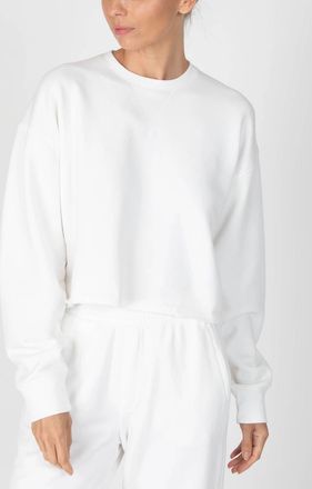 ATM Anthony Thomas Melillo French Terry Cut Off Sweatshirt In White