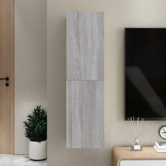vidaXL Vidaxl - Mueble Para Tv De Pared Gris Sonoma 30,5x30x110 Cm