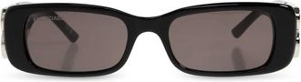 Balenciaga Accessoires, Dames, Zwart, ONE Size, Dynasty Rechthoekige Zonnebril