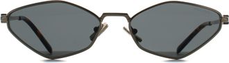 Miu Miu Oval Womens Pale Gold Dark Grey MU56ZS Metal - One Size