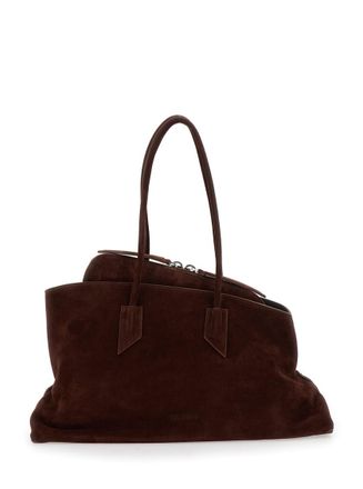 The Attico Brown La Passeggiata Top Zip Medium Tote
