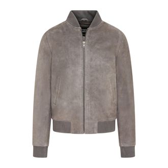 Infinity Leather Mannen Grey Goat Suede MA-1 Bomber Jack-Auckland
