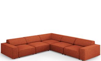 BLOOMINGLOFT Grosses 6-Sitzer Design Ecksofa Jodie - Chenille