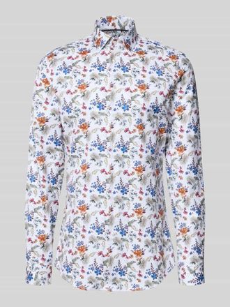 Jake*s Slim Fit Freizeithemd mit floralem Allover-Print in Weiss, Gr&ouml;&szlig;e 37/38