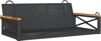vidaXL Banco columpio de ratán sintético negro 109x62x40 cm Vidaxl