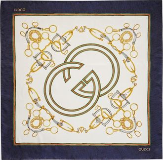 Gucci Your Majesty Printed Silk Carr&eacute;, Black, Silk