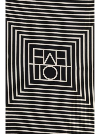 Toteme Womens Silk Scarf Monogram Black Scarfs