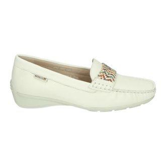 Mephisto Witte Instappers met Rubberen Zool - Dames - Loafers - Wit - 40 EU - Leer - Schoenen